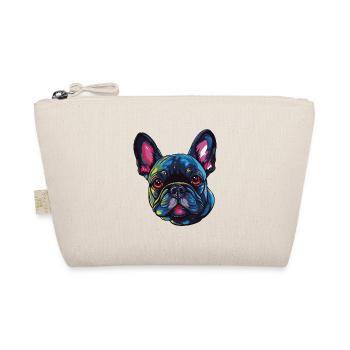 Französische Bulldogge Hund Kopf - Bio-Täschchen - Natur - Vorne
