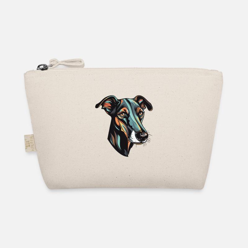 Greyhound Hund Kopf - Bio-Täschchen - Natur