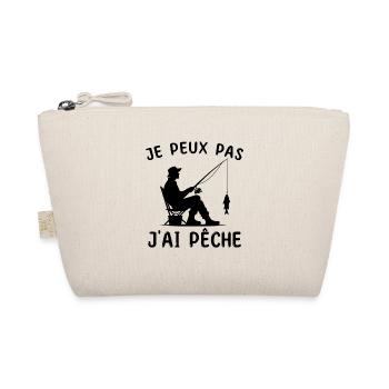 I Can't I Fish Man Fisherman Gift - Organic Pouch - nature - Front