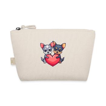 Chihuahua Dogs Couple In Love Valentine's Day - Organic Pouch - nature - Front