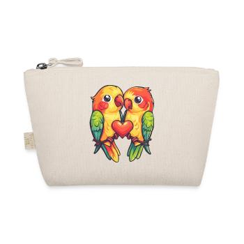 Perroquet Couple Amour Couple Amoureux - Trousse biologique - nature - Devant