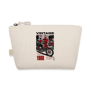 Vintage Motorcycle Bikers Motorbike Birthday 1988 - Organic Pouch - nature - Front