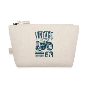 Vintage Tractor Farmer Birthday Born In 1974 - Organic Pouch - nature - Front