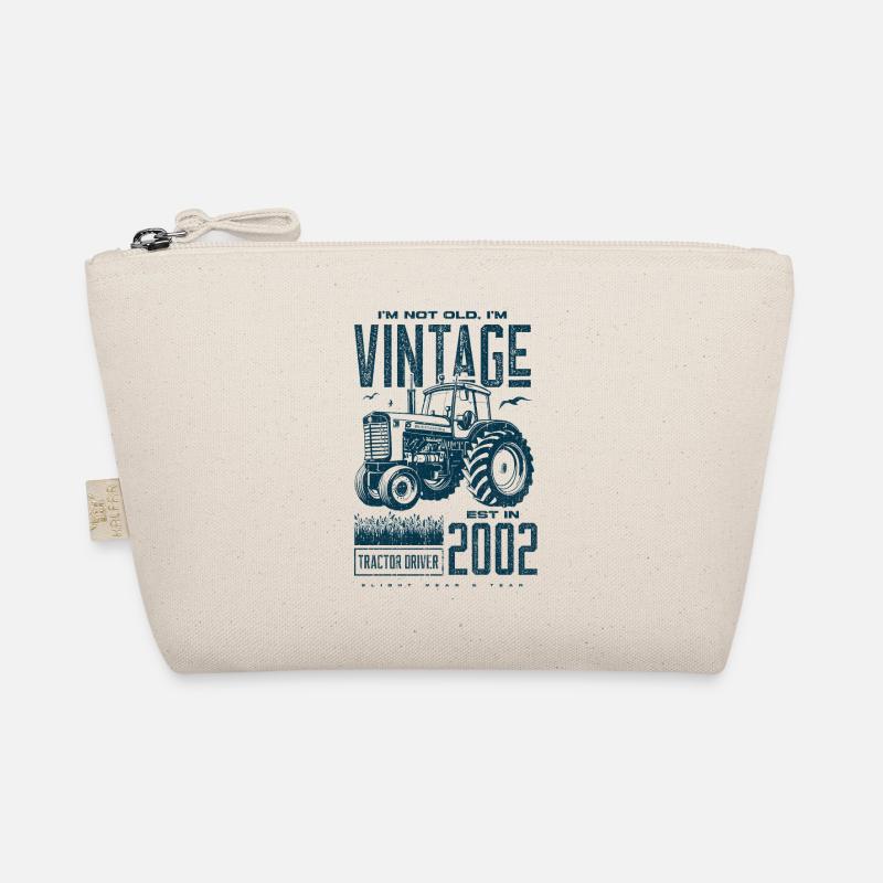 Vintage Tractor Farmer Birthday Born In 2002 Organic Pouch