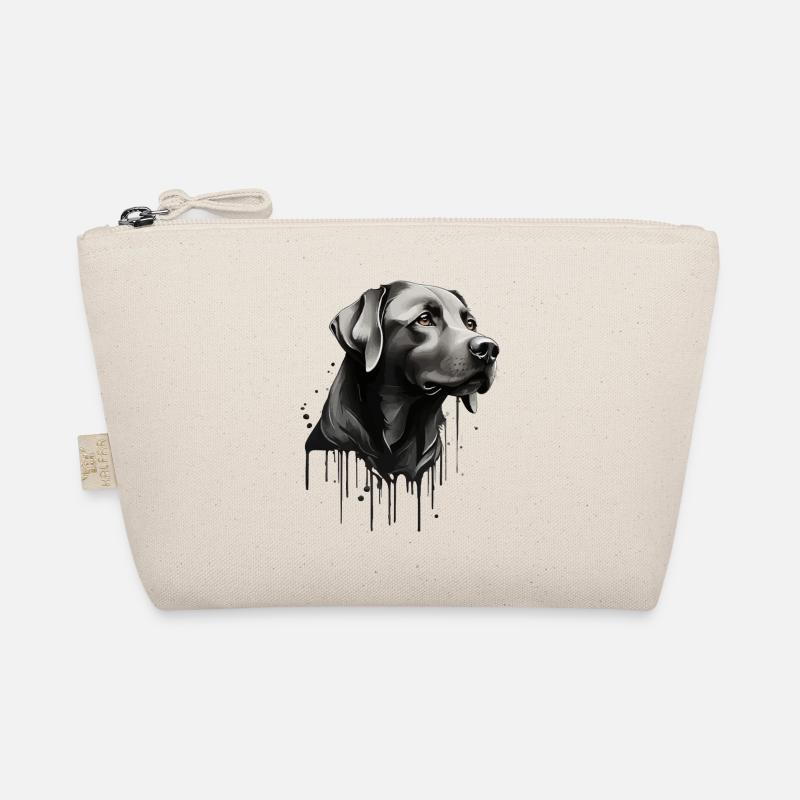SCHWARZER LABRADOR RETRIEVER HUND SÜßER LABRADOR - Bio-Täschchen - Natur