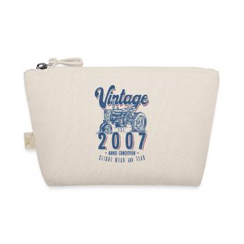 Vintage Tractor Farmer Birthday Born In 2007 - Organic Pouch - nature - Front