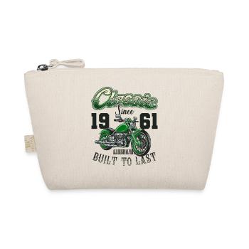 Motorcycle Bikers Motorbike Birthday Born In 1961 - Organic Pouch - nature - Front