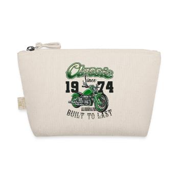 Motorcycle Bikers Motorbike Birthday Born In 1974 - Organic Pouch - nature - Front