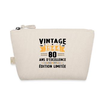 80 Years 1944 Vintage Retro Birthday Gift - Organic Pouch - nature - Front