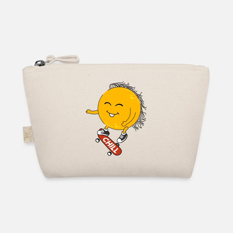 Sonne auf einem skateboard Bio-Täschchen