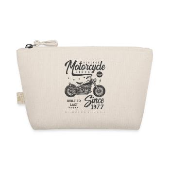 Vintage Motorcycle Biker Birthday Born In 1977 - Organic Pouch - nature - Front