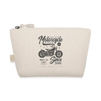 Vintage Motorcycle Biker Birthday Born In 2001 - Organic Pouch - nature - Front