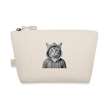 Chat cool portant un sweat à capuche - Trousse biologique - nature - Devant