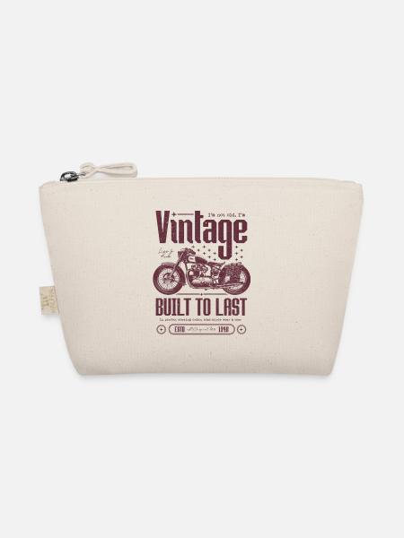 Vintage Motorcycle Bikers Motorbike Birthday 1946 - Organic Pouch - nature - Front