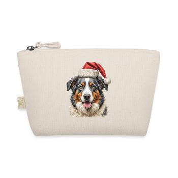 Christmas Border Collie dog - Organic Pouch - nature - Front
