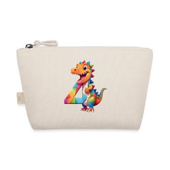 DINO 4 YEARS DINOSAUR NUMBER 4TH BIRTHDAY - Organic Pouch - nature - Front