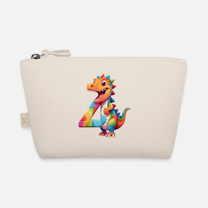 DINO 4 JAHRE DINOSAURIER NUMMER 4. GEBURTSTAG - Bio-Täschchen - Natur