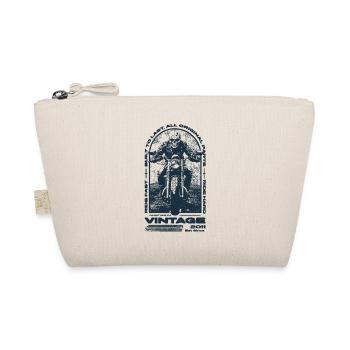 Vintage Motorcycle Bikers Motorbike Birthday 2011 - Organic Pouch - nature - Front