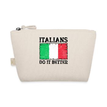 Italian Italy Funny Saying Gift Idea - Organic Pouch - nature - Front