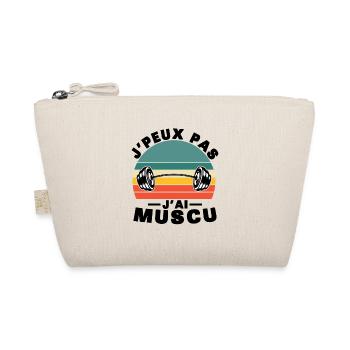 I Can't I Have Muscle, Vintage Humor Gift Idea - Organic Pouch - nature - Front