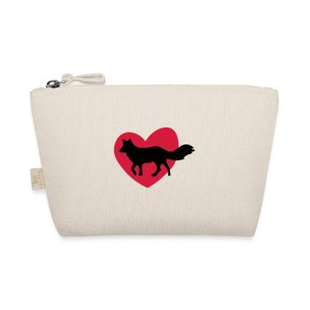 Wolf / dog / heart - dog / heart - Organic Pouch - nature - Front