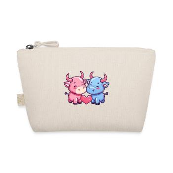 Taurus Comic Couple Love - Organic Pouch - nature - Front