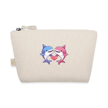 Requin Bande Dessinée Couple Amour - Trousse biologique - nature - Devant
