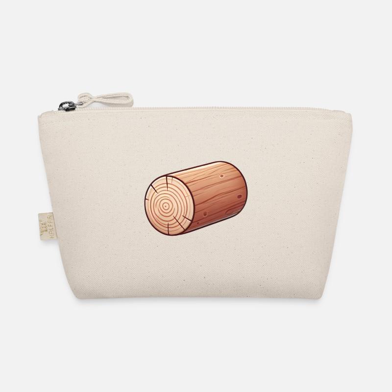 Rustic Wooden Log Illustration Organic Pouch