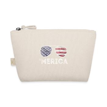 American Flag Sunglasses USA Merica 4th of July - Organic Pouch - nature - Front