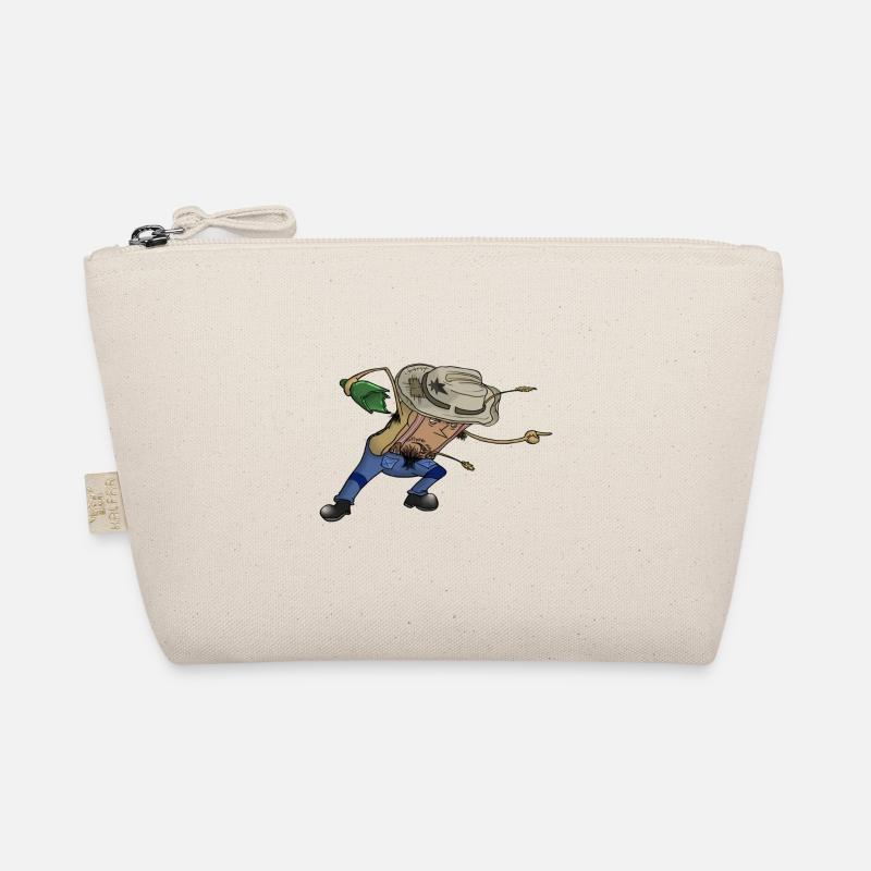 Cartoon toast bread angry farmer|whimsical design Organic Pouch