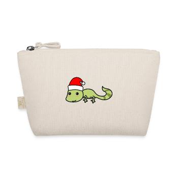 Gecko Comic Weihnachten Xmas - Bio-Täschchen - Natur - Vorne