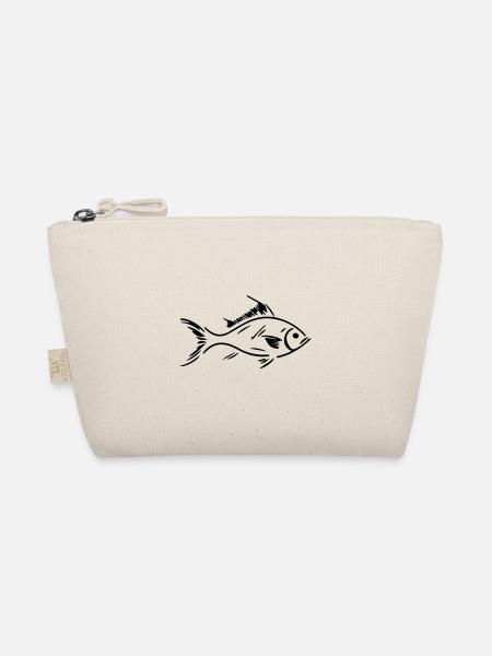 Fisch Silhouette - Bio-Täschchen - Natur