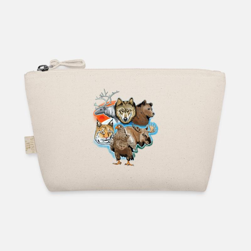 Wolf, reindeer, bear, lynx, eagle, deer textiles Organic Pouch