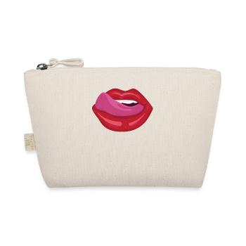 Open mouth with tongue - Organic Pouch - nature - Front