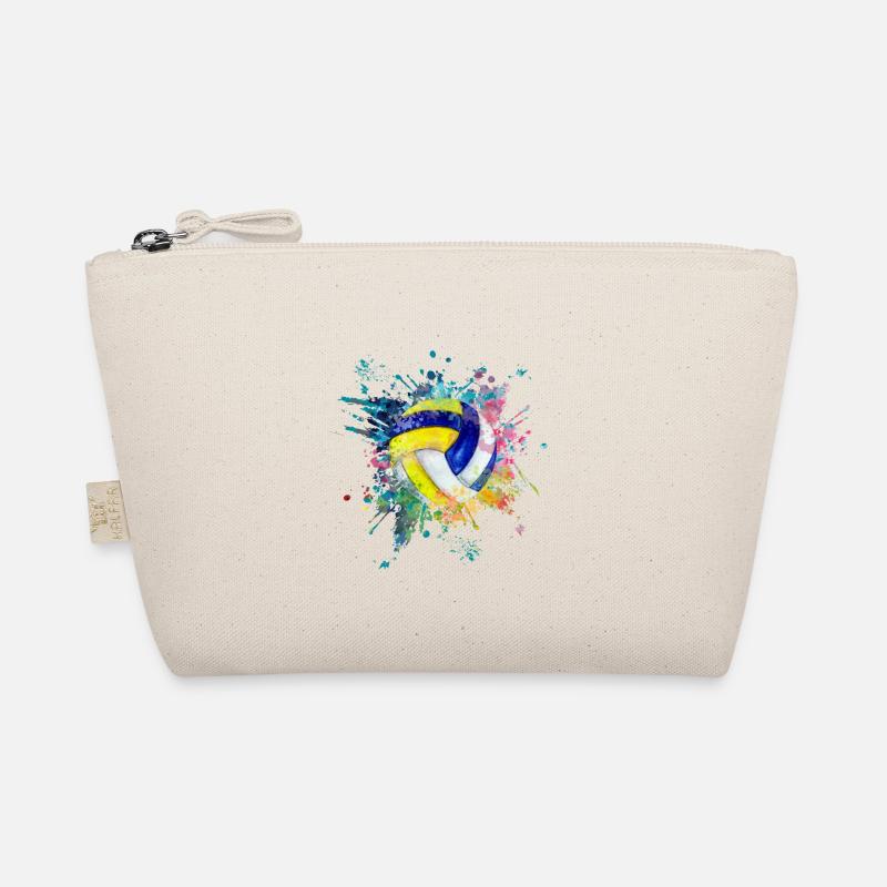 Wasserfabe Farbexplosion Splash Design Volleyball - Bio-Täschchen - Natur