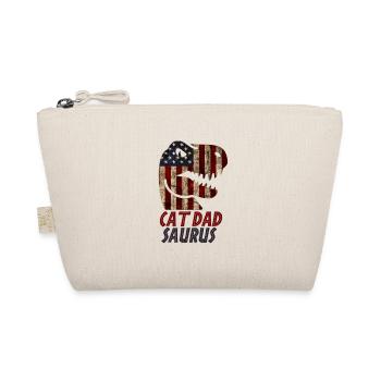 Patriotic Cat dad Dinosaur - Bio-Täschchen - Natur - Vorne