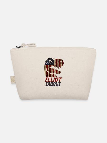 Patriotic Elliot Dinosaur Elliotsaurus - Organic Pouch - nature - Front