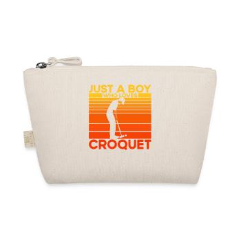 Just a Boy who loves Croquet - Organic Pouch - nature - Front