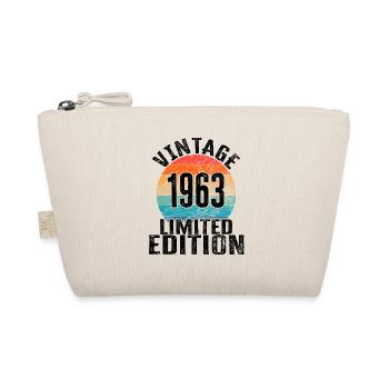 Year of birth 1963 Vintage Limited Edition Retro - Organic Pouch - nature - Front