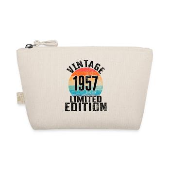 Year of birth 1957 Vintage Limited Edition Retro - Organic Pouch - nature - Front