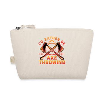 I'd rather be Axe Throwing - Organic Pouch - nature - Front