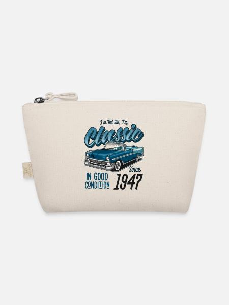 I'm Not Old I'm Classic Car Vintage Born In 1947 - Organic Pouch - nature - Front