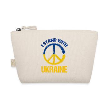 I Stand With Ukraine Peace Symbol Ukrainian - Organic Pouch - nature - Front