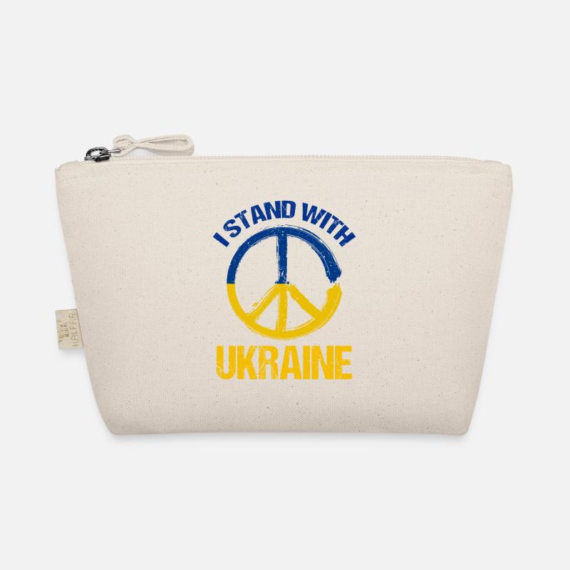 Ich stehe an der Seite der Ukraine Friedenssymbol Ukrainisch Bio-Täschchen