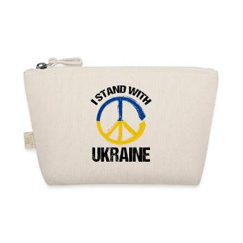 I Stand With Ukraine Peace Symbol Ukrainian - Organic Pouch - nature - Front
