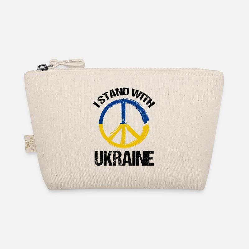 Ich stehe an der Seite der Ukraine Friedenssymbol Ukrainisch Bio-Täschchen