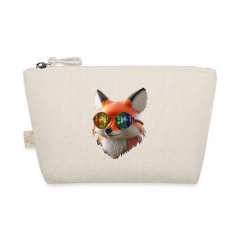 Fuchs Kopf mit Sonnenbrille - Bio-Täschchen - Natur - Vorne