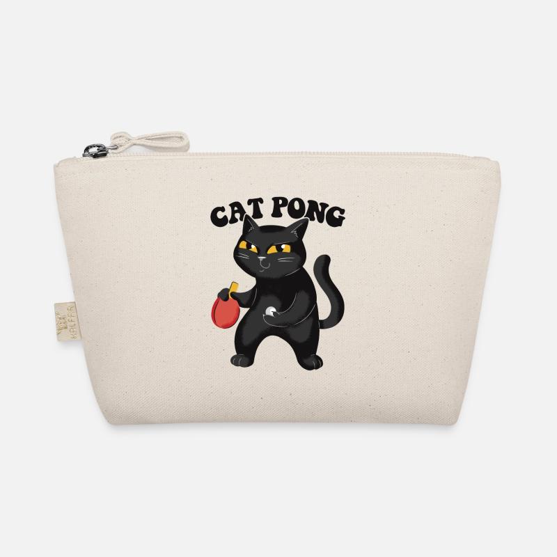 Table Tennis Katze Pingpong Outfit Cat Pong - Bio-Täschchen - Natur