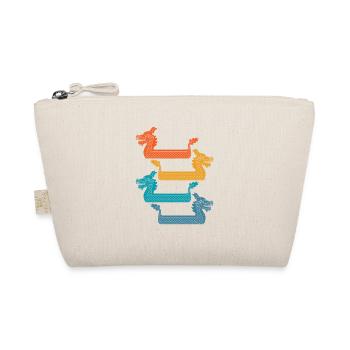 Retro dragon boat paddlers, canoe paddling - Organic Pouch - nature - Front