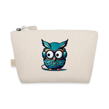 Owl turquoise headphones - Organic Pouch - nature - Front